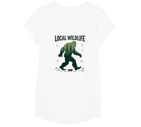 Faune Locale : Aventure dans la forêt Bigfoot pour Les Amoureux de la Nature T-Shirt, Fille, Blanc, L