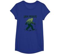 Faune Locale : Aventure dans la forêt Bigfoot pour Les Amoureux de la Nature T-Shirt, Fille, Bleu Royal, M