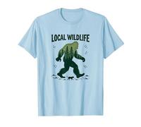 Faune Locale : Aventure dans la forêt Bigfoot pour Les Amoureux de la Nature T-Shirt, Homme, Bleu Céleste, L