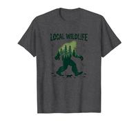 Faune Locale : Aventure dans la forêt Bigfoot pour Les Amoureux de la Nature T-Shirt, Homme, Chiné Foncé, 3XL
