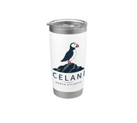 Faune Marine Islande Aventure Nature Mer Côtière Macareux Gobelet isotherme en acier inoxydable double paroi