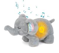 Faune Relaxant Peluche qui Respire, Les éléphants Endormis Veilleuse Bébé Musicale et Lumineuse avec Bruit Blanc, Cadeau de Naissance pour Fille et Garçon Nouveau-né