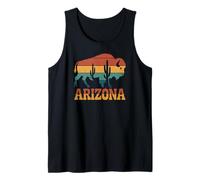 Faune rétro du désert du sud-Ouest, Arizona Fun Bison Saguaro Débardeur