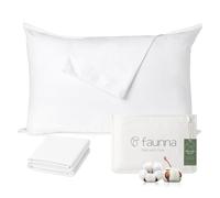 FAUNNA Protège-oreillers 50 x 80 cm, Lot de 4, Blancs, 100% Coton, Anti-acariens et Anti-odeurs, avec Fermeture éclair, lavables en Machine, pour oreillers