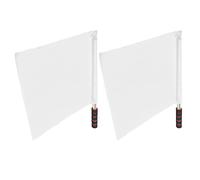 FAUOSWUK 2Pcs Arbitre Drapeaux, Poteau en Acier Inoxydable avec des Couleurs Vives pour le Football Football Sports Competition, Confortable éponge Grip, Crochet et Boucle de Fixation (Blanc)
