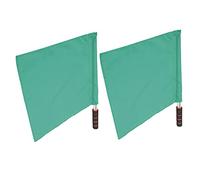 FAUOSWUK 2Pcs Arbitre Drapeaux, Poteau en Acier Inoxydable avec des Couleurs Vives pour le Football Football Sports Competition, Confortable éponge Grip, Crochet et Boucle de Fixation (Vert)