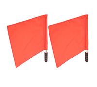 FAUOSWUK 2Pcs Arbitre Drapeaux, Poteau en Acier Inoxydable avec des Couleurs Vives pour le Football Football Sports Competition, Confortable éponge Grip, Crochet et Boucle de Fixation (Rouge)