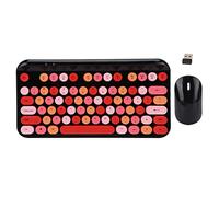 FAUOSWUK 75 Touches Clavier et Souris sans Fil, 2,4 GHz 1600DPI Ergonomic Retro Pleine Grandeur de Souris Clavier USB avec 12 Touches Multimédias pour Ordinateur Portable PC (Noir)