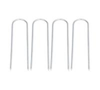 FAUOSWUK Agrafes de Jardin Galvanisées en Forme de U, Piquets de Paysage Robustes pour Pelouses et Serres, en Acier Inoxydable, Paquet de 4