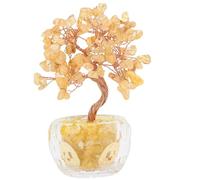 FAUOSWUK Arbre à Argent Feng Shui, bonsaï en Cristal Artificiel pour la Richesse et la Chance, avec Un Design de Cadeau élégant pour la Décoration de la Maison et du Bureau (Jaune)