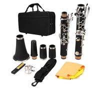 FAUOSWUK BB Clarinette, Woodwind Instrument Descending B Tone 17 Clarinette de Bakélite clé avec Roseaux Nettoyage du Tissu pour la Musique de Jazz Classique Bands de Marche