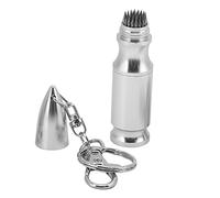 FAUOSWUK Billard Cue Tip Shaper, Aluminium Pool Cue Repair Tool with Keychain, pour Billard Lovers Accessoires (Argent)