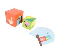 FAUOSWUK Boîtes Empilables en Bois, Jouet, Reconnaissance D'images d'animaux, Blocs de Nidification pour Enfants, Apprentissage du Temps de Jeu