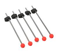 FAUOSWUK Canne à Pêche sur Glace à Pointe à Ressort à Boule Rouge, Haute sécurité, en Acier Inoxydable, Matériau EVA, Mini Hiver, 5 Pièces, pour Plages et étangs (S)