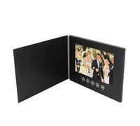 FAUOSWUK Carte de Vœux électronique, Brochure Vidéo sur écran Couleur LCD avec Couverture Personnalisable et Adorables Autocollants pour Mariage D'affaires (7 pouces)