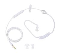 FAUOSWUK Casque de Tube à Air à Oreille Unique avec Annulation de Bruit de Micro, écouteurs à Tube d'air Flexible dans Les Casques d'oreille pour (Blanc)