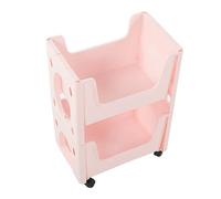 FAUOSWUK Chariot de Rangement Roulant, Conception Durable avec capacité Spacieuse, Organisateur Mobile pour Salle de Bain et Salon (Rose)