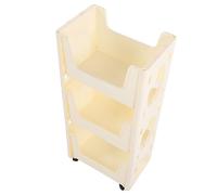 FAUOSWUK Chariot de Rangement Roulant, Conception Durable avec capacité Spacieuse, Organisateur Mobile pour Salle de Bain et Salon (Beige)