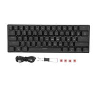 FAUOSWUK Clavier de Jeu Mécanique Compact à 61 Touches, Commutateurs Rouges, Rétroéclairage LED, Conception Mini Portable, Câble Détachable, pour Ordinateur Portable PC
