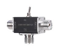 FAUOSWUK Commutation D'antenne CB Ham à 2 Voies, Commutation D'antenne en Alliage D'aluminium 100 W avec sécurité de polarité Inversée pour Radio Ham CB HF VHF UHF 1-30 MHz