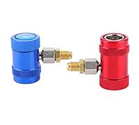 FAUOSWUK Coupleurs Rapides de Réfrigérant en Laiton, Connecteur Réglable pour Réfrigérants R1234yf, Adaptateur Haute-Basse Pression pour Service AC avec Manchons de sécurité pour Professionnels CVC,