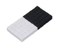 FAUOSWUK Dés de Jeu Carrés et Lisses pour Enfants, 50 Pièces, Petits Dés à écrire et à Essuyer, Développent L'intelligence des Enfants pour Le Divertissement (Moitié Noir et moitié Blanc)