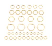 FAUOSWUK Écrous de Blocage Hexagonaux en Laiton 40 Pièces, Jeu D'écrous Fins pour Raccord de Tuyau fileté avec Tailles G1/8 G1/4 G3/8/2 G3/4, pour le Remplacement de Tuyaux de