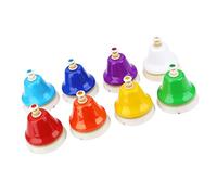 FAUOSWUK Ensemble de Clochettes Musicales pour Enfants avec 8 Notes, Construction en Métal et Plastique, échelle de do Majeur pour L'apprentissage Musical et Le Développement de la Coordination,
