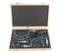 FAUOSWUK Ensemble de Micromètres Extérieurs de 100 Mm, 4pcs épaisseur Métrique Mesurer L'outil de Machiniste des étriers avec étui pour la Mesure du Diamètre de Longueur ou de L'épaisseur