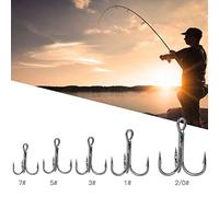 FAUOSWUK Ensemble D'hameçons de Pêche Aiguisés, 50 Pièces, Accessoires D'hameçons Triples Barbelés en Acier à Haute Teneur en Carbone pour Un Taux de élevé, Idéal pour Les Amateurs de Pêche