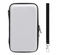 FAUOSWUK Étui de Transport pour Nouveau 2DS XL 2DS LL, étui de Voyage Rigide avec 8 Emplacements de Jeu, Extérieur en PU Résistant à L'eau, Compartiment doublé Doux, pour Console 3DS et (Argent)