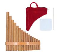 FAUOSWUK Flûte de Pan Professionnelle, 15 Tuyaux, clé G, Instrument de Musique Réglable avec Sac Souple et Tampons de Nettoyage, pour la Pratique Quotidienne, L'enregistrement de Musique (Main gauche)