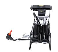 FAUOSWUK Gonfleur de Pédale Pliable à Double Cylindre pour Vélo de Montagne, Pression d'air de 200 Psi (Noir)