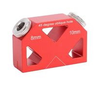 FAUOSWUK Guide de Perçage à 45° en Alliage D'aluminium pour le Travail du Bois, avec Foret de 9,5 Mm pour des Assemblages Solides et des Finitions Impeccables sur les Cadres de Meubles