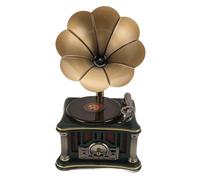 FAUOSWUK Haut-Parleur Bluetooth Gramophone Vintage, Conception de Platine Rétro, Haut-parleurs Double Haute fidélité, Radio FM, Bluetooth 5.0 sans Fil (Verte)