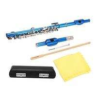 FAUOSWUK Instrument Piccolo pour les étudiants des Débutants, Flûte de Piccolo de Tasse avec 6 Trous E Key, Son Premium avec Kit de Nettoyage, Boîtier de Transport (bleu)