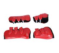 FAUOSWUK Jambières D'obstacle de Protection de Jambe de Cheval en PU épais avec Ceintures Robustes Boutons de Fixation Faciles Doublure Douce pour Le Soutien des Jambes de (M)