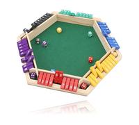 FAUOSWUK Jeu de Table en Bois 6 Couleurs Jeu Fermer la Boite Jeu de société Shut The Box, Jeu de société Interactif de Pub, éducatif, 6 Joueurs, Plaisir Fin Dobbelsteenspelletjes