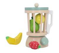FAUOSWUK Jouet Mélangeur en Bois, Maison de Jeu de Simulation pour Enfants, Appareil de Cuisine pour Faire Semblant de Couper des Fruits, avec Conception de Presse-Agrumes Simulée, pour