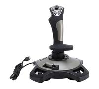 FAUOSWUK Joystick de Simulateur de Vol, Contrôleur de Vol Filaire USB avec Fonction de Vibration et Accélérateur, 12 Boutons Programmables, Contrôle 4 Axes, pour Wins 7 8 10 11 et Jeux