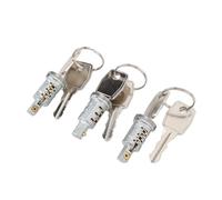 FAUOSWUK Kit de Barillet de Serrure de Porte Avant de Voiture, Haute durabilité, pour 90 110 130, en Métal, 3 Cylindres de Serrure, 6 Clés, Installation de Remplacement, adapté aux Propriétaires de