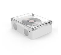 FAUOSWUK Lecteur CD Rétro Haut-Parleur de Musique Bluetooth 5.0 avec Deux Pilotes 6W (Blanc)