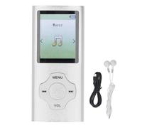 FAUOSWUK Lecteur MP3 MP4 Player Lecteur Audio Numérique Écran de Couleur de 1,8 Pouce Carte Mémoire 16 Go Sound sans Perte sans Perte avec Un Stockage Extensible pour L'étude du (Argent)