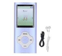 FAUOSWUK Lecteur MP3 MP4 Player Lecteur Audio Numérique Écran de Couleur de 1,8 Pouce Carte Mémoire 16 Go Sound sans Perte sans Perte avec Un Stockage Extensible pour L'étude du (Violet Bleu)