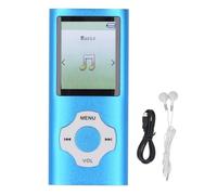FAUOSWUK Lecteur MP3 MP4 Player Lecteur Audio Numérique Écran de Couleur de 1,8 Pouce Carte Mémoire 16 Go Sound sans Perte sans Perte avec Un Stockage Extensible pour L'étude du (Bleu)