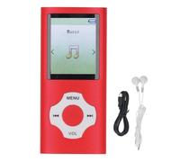 FAUOSWUK Lecteur MP3 MP4 Player Lecteur Audio Numérique Écran de Couleur de 1,8 Pouce Carte Mémoire 16 Go Sound sans Perte sans Perte avec Un Stockage Extensible pour L'étude du (Rouge)