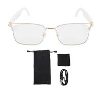 FAUOSWUK Lunettes de Soleil Smart BT, Verres de Casque avec BT 5.4 et Microphone Smart Lunes Sound 360 ° pour Les Hommes Women Sports Outdoor (Or Blanc)