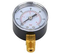 FAUOSWUK Manomètre Mécanique à Double échelle avec Chiffres Clairs, Connexion BSPT 1/8 Pouce pour Air, Eau 0-15psi, 0-1bar pour les Bricoleurs à Domicile (0-60psi,0-4bar)