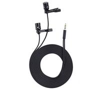 FAUOSWUK Microphone à Pince à Condensateur avec Filtrage Actif du Bruit, 3,5 Mm
