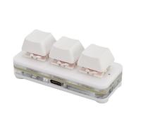 FAUOSWUK Mini Clavier à 3 Touches, Clavier Mécanique Programmable avec Rétroéclairage RVB et Commutateurs Rouges échangeables à Chaud, Plug and Play pour PC Gaming Office (Blanche)